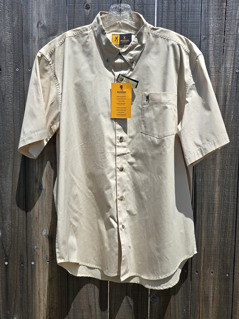 Browning Casual Sportswear Men’s Large Short Sleeve Button Down Shirt Cotton